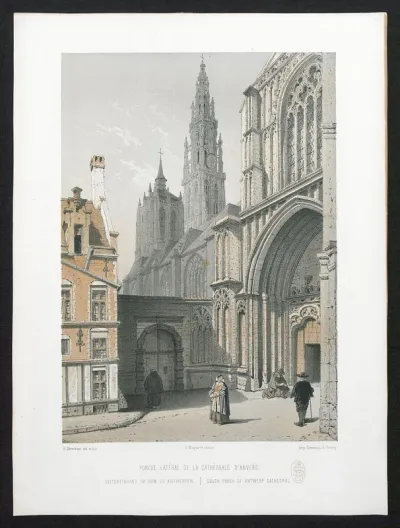 Het zuidelijke portaal van de kathedraal van Antwerpen