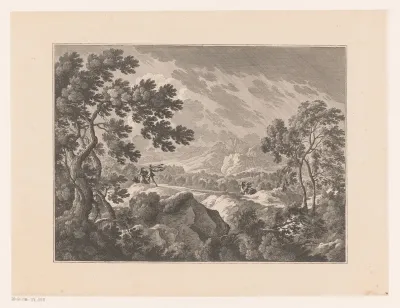 Heuvelachtig landschap in storm