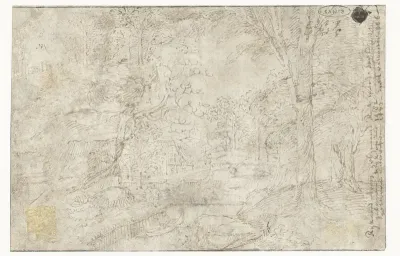 Heuvelachtig landschap met boerderij en rivier