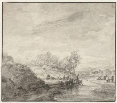 Heuvelachtig landschap met een beek
