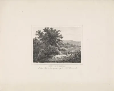 Heuvelachtig landschap met figuren