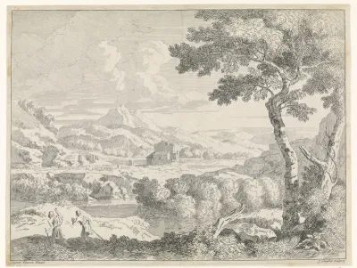 Heuvelachtig landschap met herders