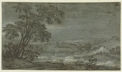 Heuvelig landschap met rivierbocht