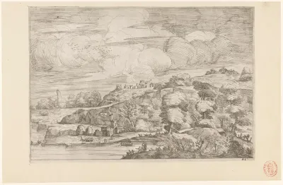 Heuvellandschap aan rivier