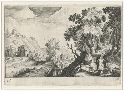 Heuvellandschap met de Barmhartige Samaritaan