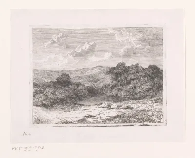 Heuvellandschap met een meer