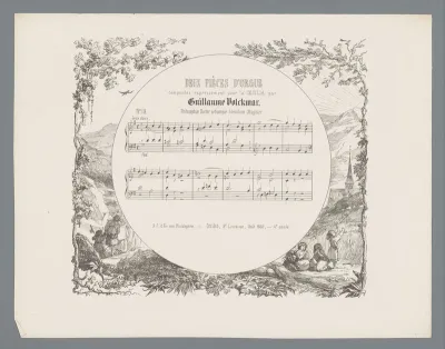 Heuvellandschap met figuren