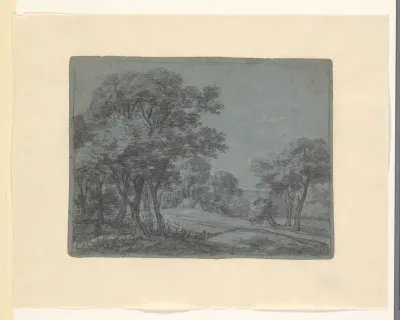Heuvellandschap met het dak van een huis