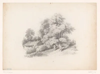 Heuvellandschap met huis tussen de bomen