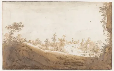 Heuvellandschap met karren buiten Brussel