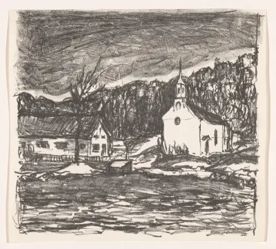 Heuvellandschap met kerk