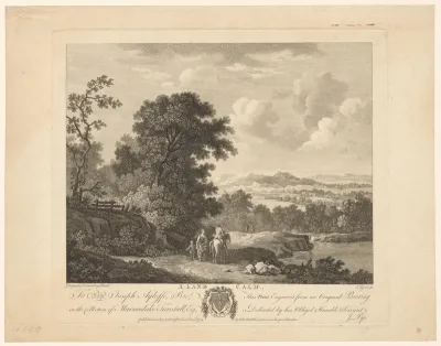 Heuvellandschap met reizigers