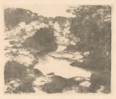 Heuvellandschap met rivier