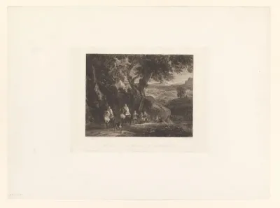 Heuvellandschap met Rudolf I van Habsburg en de priester