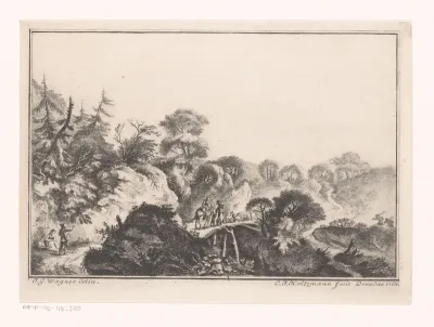 Heuvellandschap met schaapherders