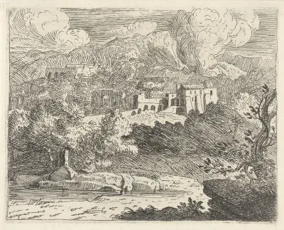 Heuvellandschap met stroompje