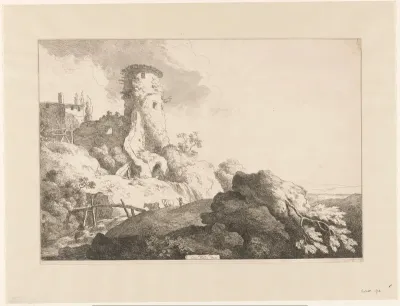 Heuvellandschap met toren
