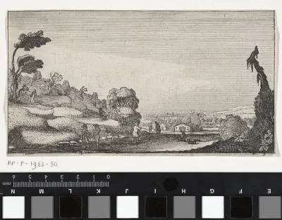 Heuvellandschap met twee boerderijen