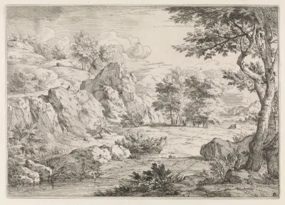 Heuvellandschap met vijver