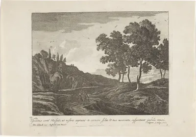 Heuvellandschap met wandelaars