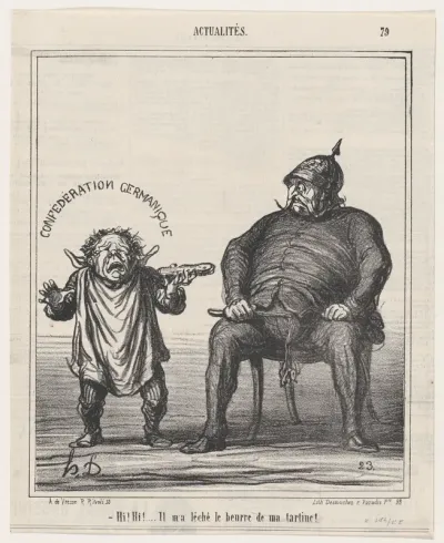 Hi! Hi! he licked the butter off my bread!, from 'News of the day,' published in "Le Charivari"