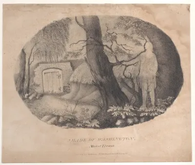Hidden silhouette of George Washington near his tomb at Mount Vernon