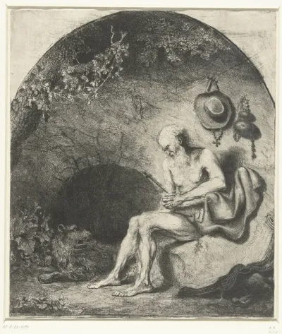 Hieronymus in een grot