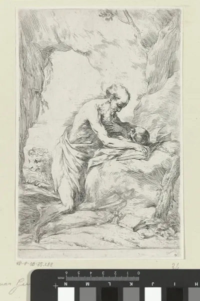 Hieronymus lezend in de wildernis