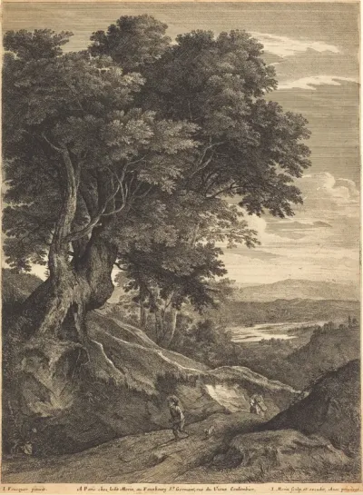 Hilly Landscape with Travelers on Foot