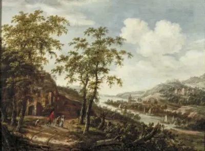 Hilly River Landscape