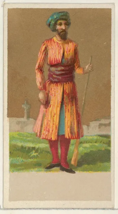 Hindustan, from the Natives in Costume series (N16), Teofani Issue, for Allen & Ginter Cigarettes Brands