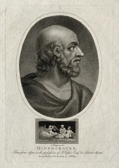 Hippocrates. Stipple engraving by J. Chapman, 1809