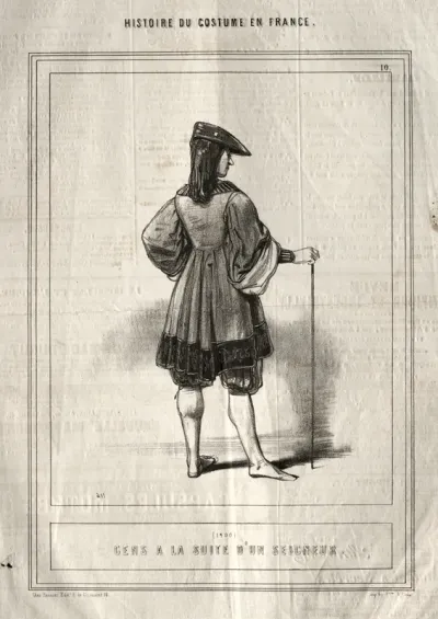 Histoire du Costume en France:  Gens à la suite d'un seigneur