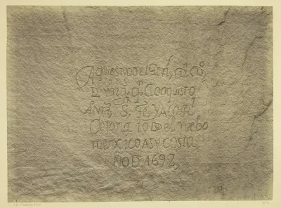 Historic Spanish Record of the Conquest, South Side of Inscription Rock, N.M. Geographical & Geological Explorations & Surveys West of the 100th Meridian. Expedition of 1873. -Lieut. Geo. M. Wheeler, Corps. of Engineers, Commanding.