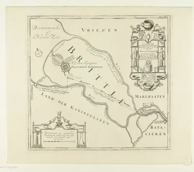Historische kaart van de omgeving van Huis te Britten