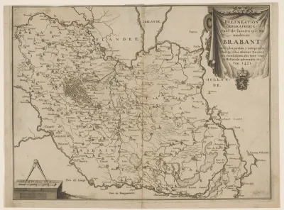 Historische kaart van het hertogdom Brabant