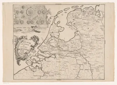 Historische kaart van Nederland in de laat-Romeinse tijd