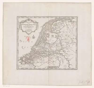 Historische kaart van Nederland in de middeleeuwen