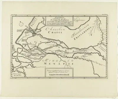 Historische kaart van Nederland met de Romeinse heerbanen