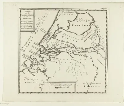 Historische kaart van Nederland met het kanaal van Corbulo