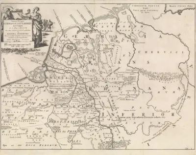 Historische kaart van Nederland ten tijde van de Friezen, Franken en Saksen I
