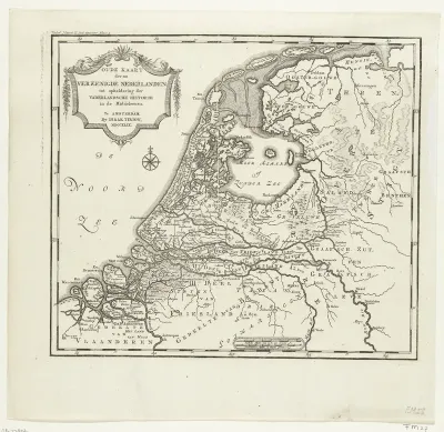 Historische kaart van Nederland tijdens de Middeleeuwen