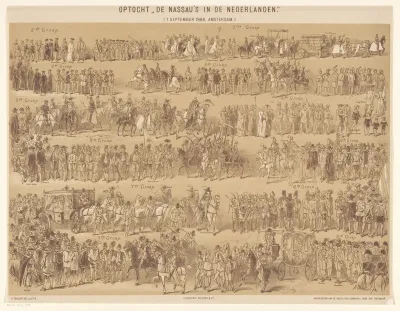 Historische optocht te Amsterdam naar aanleiding van Prinsessedag, 1888