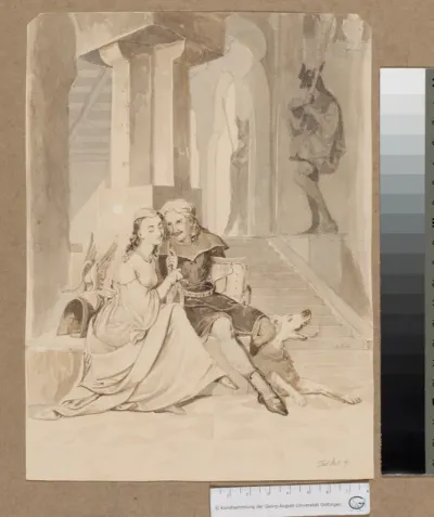 Historische Szene (Lohengrin und Elsa?)