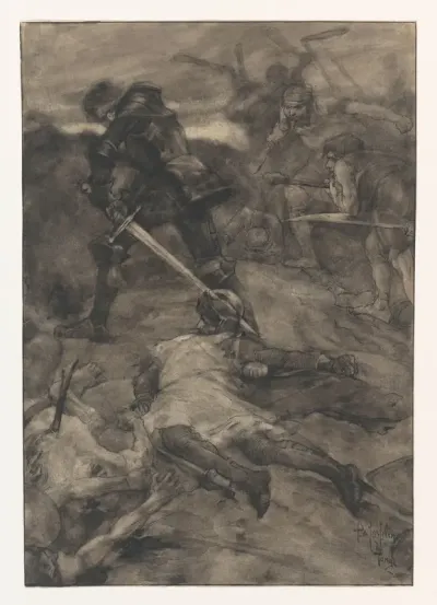 Historische voorstelling van een veldslag