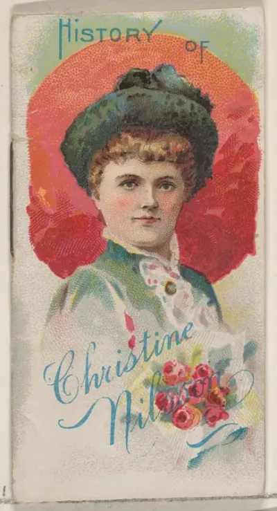 History of Christine Nilsson, from the Histories of Poor Boys and Famous People series of booklets (N79) for Duke brand cigarettes