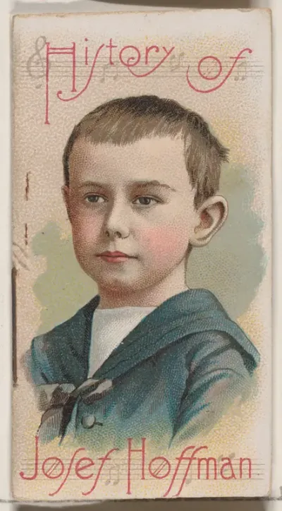History of Josef Hoffman, from the Histories of Poor Boys and Famous People series of booklets (N79) for Duke brand cigarettes