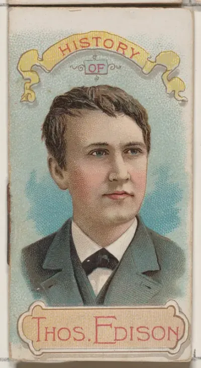 History of Thomas Alva Edison, from the Histories of Poor Boys and Famous People series of booklets (N79) for Duke brand cigarettes