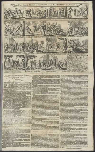 History print and narrative 'Horrible killing of the Vaudois'