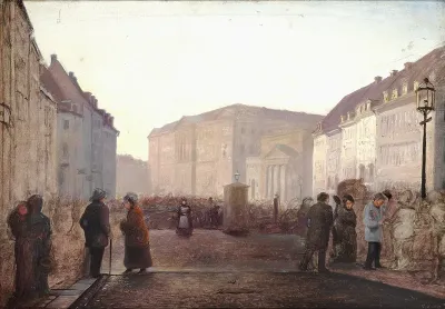 Højbro Plads near Christiansborg Palace. Sketch.